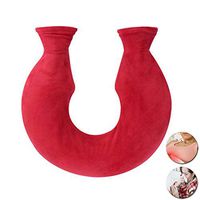 HJHY@ U-Shaped Neck Shoulder PVC Hot Water Bag Natural Big Camping Warmer Large Durable Removable Hot Water Bottle,with Knit Cover, Back Stress Ache Pain Relief,Birthday Christma Presentred