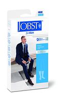 BSN Medical 113107 JOBST Men's Casual Sock with Closed Toe, Knee High, 15-20 mmHG, Tall Large, Black