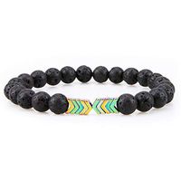 Bivei Essential Oil Diffuser Bracelet, Lava Rock Stone Bead Hametite Therapy Arrow Bracelet-Multi Color