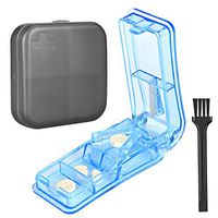 Pill Cutter Splitter for Small Pills Tablet Splitter Guard for Cutting Small Large Pills in Half Safety Medicine Slicer Medication Vitamin Divider Cutting Drugs Cleanly, Pill Organizer As a Bonus