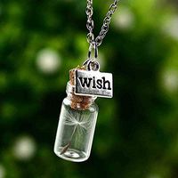 Drift bottle glass bottle dandelion necklace pendant