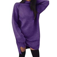 Futurelove ClothingFashion Knitted Pullovers Loose Mini Dress Winter Spring Autumn Women Sweatshirt Turtleneck Long Sleeve Jumper Dress
