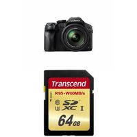 Panasonic LUMIX DMC-FZ300K 12.1 Megapixel (Black) and Transcend 64 GB Memory Card