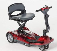 EV Rider Transport AF Plus Automatic Folding Scooter with Remote - Lithium Battery Lightweight Travel Mobility Scooter (Red)