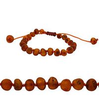 Amberalia Adjustable Knotted Baltic Amber Bracelet, Helps in Pain Relief - Boost Immune System - ONE Size FITS Most - Raw Cognac -S