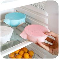 Saran Wrap & Plastic Bags - 4pcs Set Cartoon Reusable Silicone Saran Wrap Food Fresh Keeping Bowl Storage Cover Sealing Cap - Saran Jar Canister Fresh Case Reusable Nappy Saran Spice Case