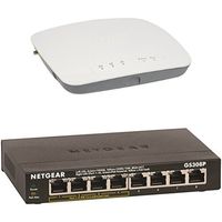 NETGEAR ProSAFE Business 2x2 Dual Band 802.11ac Wireless Access Point (WAC720) Bundle with 8-Port Gigabit Ethernet Switch - 4-Port PoE (GS308P)