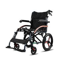 Hong Tai Yang XF Wheelchair Transport Chair, Aluminum-Magnesium Alloy Folding 18-inch Wide Seat, Comfortable Armrest Swinging Pedal, Rear Wheel Size 16 Inches Armchairs (Color : Black)