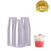 HyHousing 1 Oz Clear Plastic Cups 50 Pack, Hard Disposable Plastic Cups Tumblers Ideal for Daily Life at Home, Party Wedding Drinking Wine Tasting Food Samples (T1-50)