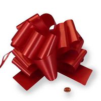 Red Embossed Pull String Bow 8" | Quantity: 50 Width 2 3/4"