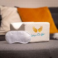 Unique Comfort Memory Foam Knee Pillow for Sciatica Relief, Back, Joint, and Hip Pain with Removable Cover Including Silky Eye Mask and Storage Bag Included for Side Sleeping