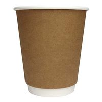 10 oz Disposable Paper Coffee Cups - Double Wall Kraft Hot Paper Cups - Extremely - Hot Cup Factory - 500 Count