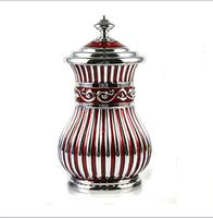 QIAOQ Cigarette Case Metal Automatic Cover Office Desktop Ornaments Cigarettes Holder Accommodate 20 Sticks,Red