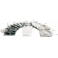 20 Silver Tote Bags Metallic Shopping Gift Display 3.5"