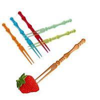 Haifly 200 Pcs Multicolor Disposable Plastic Cocktail Picks Fruit Fork Cocktail Sticks Party Supplies Dessert Forks