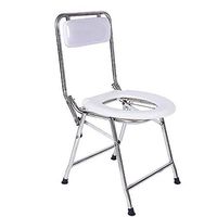 SunHai Bedside Toilet/Bath Chair/Commode Chair Stainless Steel Collapsible White Applicable to The Elderly, Disabled, Pregnant Women