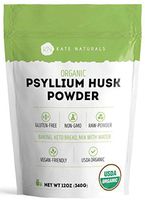 Psyllium Husk Powder Organic by Kate Naturals. Perfect for Baking, Keto Bread and Consuming With Water. Fine Grind. Gluten-Free & Non-GMO. Large Resealable Bag. 1-Year Guarantee (12oz).