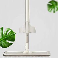 Qinhum Self Wringing Microfiber Mop Flat Floor Mop Kit Reusable Pads, Spin Dry And Wet Cleaning Mop (Ship From US)