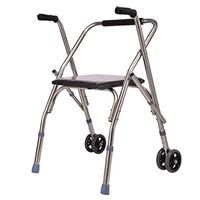 Walkers for Seniors with Seat Aluminum Alloy Folding Walking Frame with Wheeled Walker Aid for Standard Disabled Walker for The Elderly-Height Adjustable Rolling Walkers