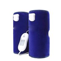 Massaging Heated Knee Brace Wrap Support Comfortable Heat Knee Brace for Knee Warm Heat Knee Wrap Knee Heating Pad for Women and Men 3 Temperature Control (Color : Blue, Size : Free Size)