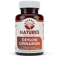 Organic Ceylon Cinnamon - 1200 mg | Balances Blood Sugar Levels | Powerful Antioxidant Promotes Heart Health | Maintains Joint Health and Mobility | Non-GMO | 60 Veg Capsules