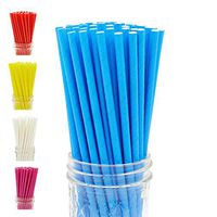 Oro Tree 200-Pack Biodegradable Paper Straws - Solid Color Drinking Straws - Bulk Paper Straws for Juices, Shakes, Smoothies, Party Supplies, Decorations, Birthday, Baby Shower, Eco-Friendly (Blue)