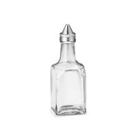6-Ounce Salad Olive Oil/Vinegar Dispenser, Square Glass Cruet with Stainless Steel Pourer