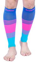 Doc Miller Premium Calf Compression Sleeve Dress Series 1 Pair 20-30mmHg Strong Calf Support Cute Toeless Socks Sports Running Recovery Shin Splints Varicose Veins (BluePinkBlue, 3X-Large)