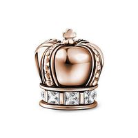 SOUFEEL Rose Golden Crown Charms 925 Sterling Silver Charm Fit European Bracelets and Necklaces