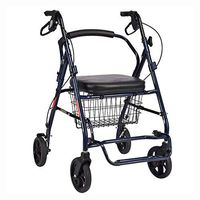 Luckya Elderly Trolley Walker Rollator Four Wheel Folding Lightweight Wheelchair Non-Slip Walking Stick with Hospital