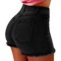 Women High Waist Slim Fit Denim Shorts Simayixx Ladies Sexy Butt Lift Stretch Frayed Raw Hem Jeans Yoga Short Pants