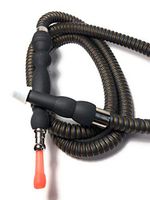 PHARAOH'S Silk Black Hookah Hose, Washable W/a Grommet & 10 Mouth Tips