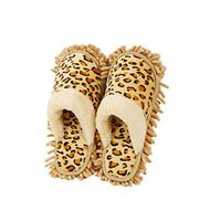 Whthteey Microfiber Mop Slippers House Floor Dusting Slippers for Kitchen Office (Women 4.5-6)
