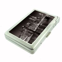 New York City Skyline At Night Double-Sided Cigarette Case with lighter, ID Holder, and Wallet D-440