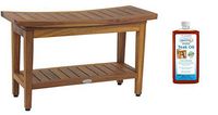 AquaTeak Patented 30" Maluku Teak Shower Bench with Shelf & AquaTeak Premium Teak Oil