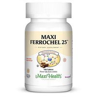 Maxi Health Ferrochel 25 mg - Extra Gentle Iron Formula - Supplement - 100 Tablets - Kosher