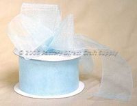 25 Yard Spool of Elegant Light and Sheer Light Blue Organza Ribbon- 1.5" Wide