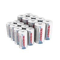 Special Battery Saving Combo: 8 pcs Tenergy Premium C 5000mAh + 8 pcs Premium D 10000mAh NiMH Rechargeable Batteries