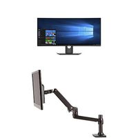 Dell U3417W 34-Inch Screen LED-Lit Monitor Bundle with AmazonBasics Single Mounting Arm