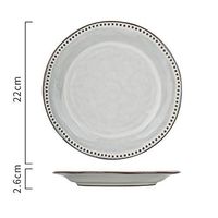 ZFF 5 Pieces Ceramic Fish Plate Creative Tableware Household Round Dish Steak Western Dish Pasta Plate (Color : C)