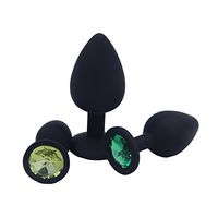 Super Silicone Anales Plugs Plated Diamond Jewelry Beginner Kit for Male Female (3Pcs)