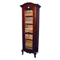 Quality Importers Trading Antique Tower Humidor, Cigar Cabinet Holds Up to 3000 Cigars, 4 Shelves, 8 Drawers, 2 Interior A/C Outlets, Distressed French Walnut Finish