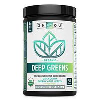 Deep Greens - Organic Green Superfood Powder - Morning Complete Prebiotic Probiotic Powder - Green Blend of Wheatgrass, Spirulina, and Maca Powder 30 Servings