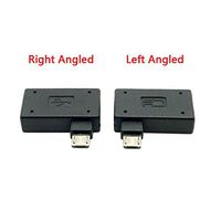chenyang CY 2pcs 90 Degree Left & Right Angled Micro USB 2.0 OTG Host Adapter with USB Power for Cell Phone & Tablet