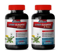 Liver Support Supplement Milk Thistle - Liver Cleanse & Detox - Extra Strength Formula - Milk Thistle Supplement - 2 Bottles 180 Capsules