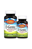 Carlson - E-Gems Plus, 400 IU (268 mg), Natural-Source Vitamin E, Heart Health & Optimal Wellness, Antioxidant, 100+44 Soft Gels