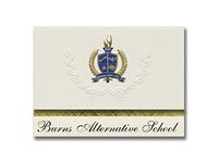 Signature Announcements Burns Alternative School (Burns, OR) Graduation Announcements, Presidential style, Elite package of 25 with Gold & Blue Metallic Foil seal