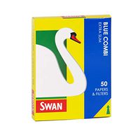 SWAN Blue Combi 50 Papers + 50 Cigarette Filters Extra Slim X20