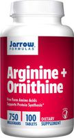 Jarrow Formulas Arginine Plus Ornithine, 750 Milligrams, 100 Tablets. Pack of 1 Bottle