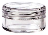 AMAC Round Plastic Round Pill Box with Screw Top Lid - Crystal Clear
